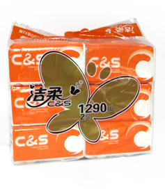 潔柔CR001-03C&S215抽抽取式紙面巾(6包裝)